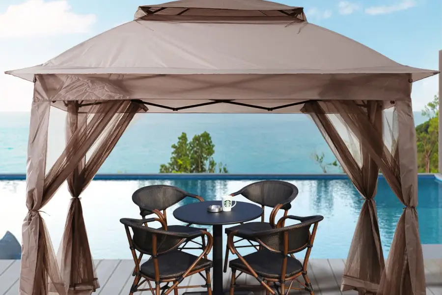 enclosed pop up gazebo